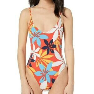 Hobie Women Back Crisscross Tie One Piece Swimwear Multicolor Size M